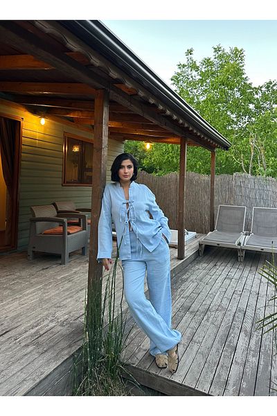 MY LİKA Muslin Set with Tie Front