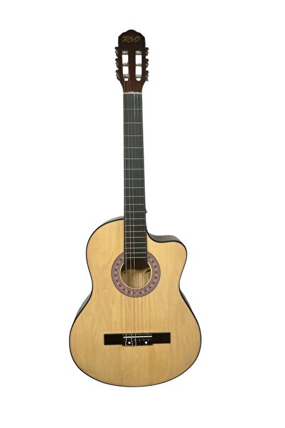 Rio Natural Klasik Gitar Kesik Kasa Sap Ayarlı 4/4 Tam Boy Kılıf-pena-askı-kapo-sticker-çevirici-CNAT