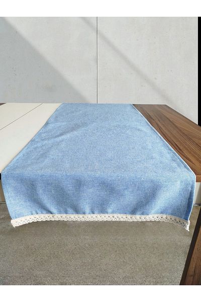 denizli hatırası Buldan Colored Linen Washed Soft Laced Runner 45 X 115 cm
