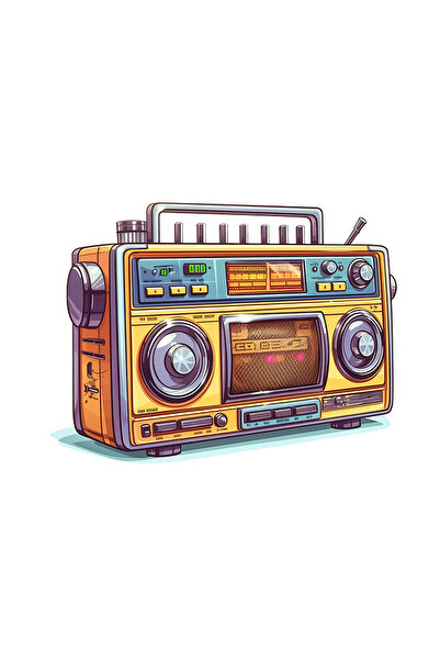 INOVATIX Set de 8 bucăți, autocolant casetă radio vintage, INOVATIX®. 6 cm