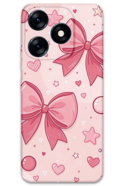 Gramaphone Tecno Spark Go 2024 Uyumlu Kurdele Desenli Telefon Kılıfı + Ekran Koruyucu - 5803