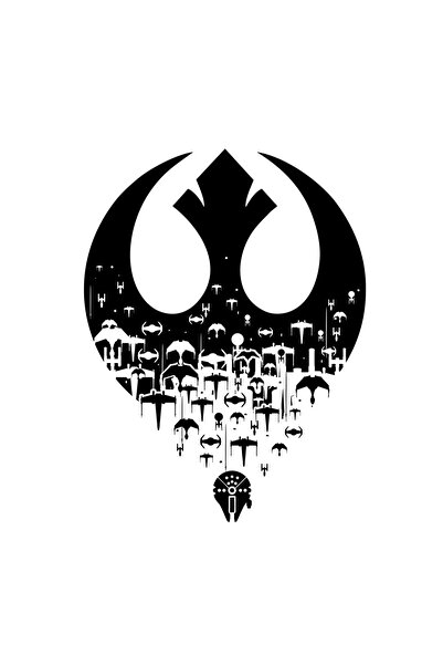 INOVATIX Set de 8 piese, autocolant Alianța Rebelă Star Wars, INOVATIX®. 6 cm