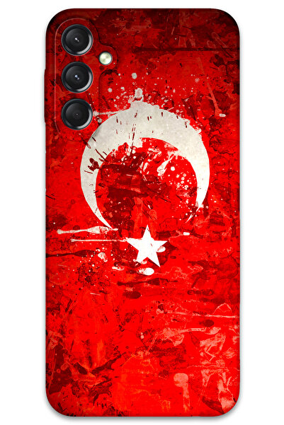 Galaxy A54 Uyumlu Türk Bayrağı Desenli Telefon Kılıfı + Ekran Koruyucu - 5847