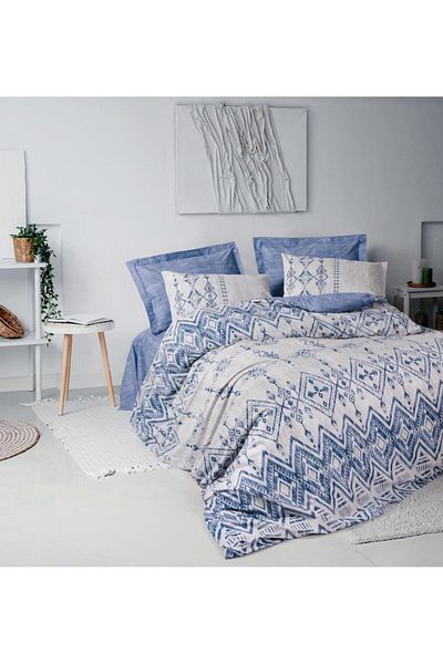 merland benvecocuk Ranforce Duvet Cover Double Cleo Blue