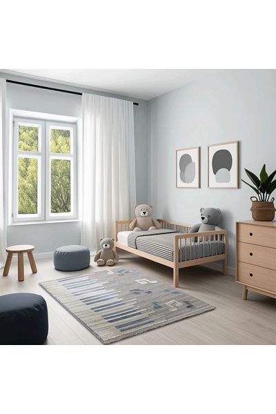 Alkaffary Lafita Kids Carpet , Fun Illustrations and Modern Design –for Children’s Rooms 1.60X1.60 Cream-beige