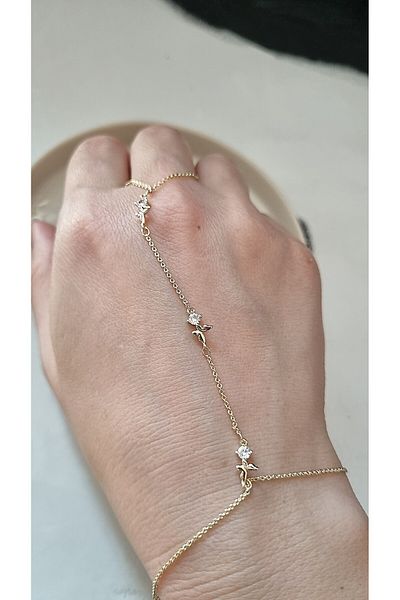 AKSESUARIM Stylish, Zircon Stone and Butterfly Details, Durable, Antiallergic, Non-Staining Steel Shahmeran