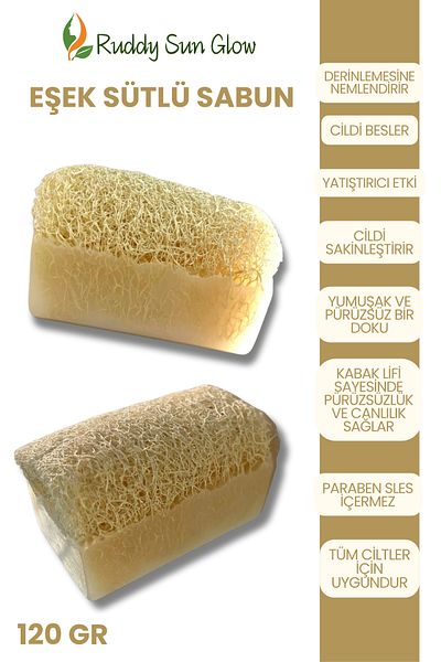 RUDDYSUN Pumpkin Fiber Donkey Milk Soap Handmade Natural 120 Gr