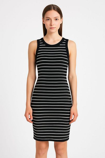trendalisse Women's Black Strap Halter Neck Sleeveless Summer Dress