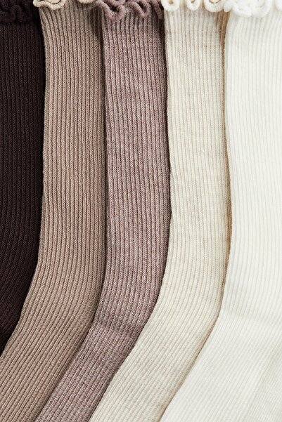 H&M 5'li Lastik Örgülü Çorap