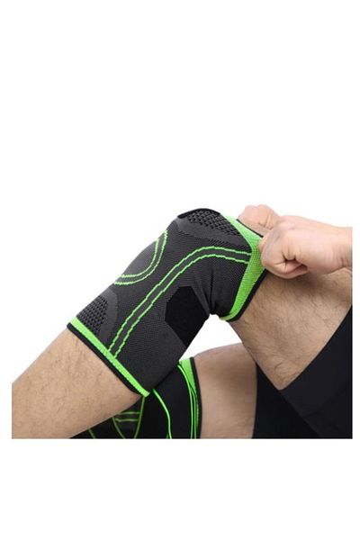 OEM Knee Brace, Nylon/Spandex/Latex, Black/Green, S
