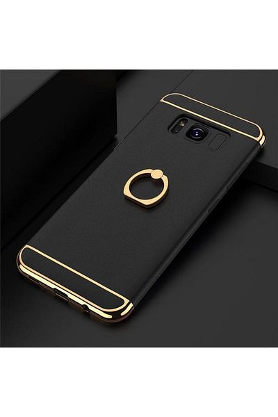 BLACK Carcasă Samsung Galaxy S8 Plus, Elegance Luxury 3 în 1, inel negru