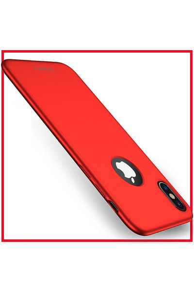 OEM Carcasă pentru iPhone X cu decupaj 360° (roșu) și protecție pentru ecran