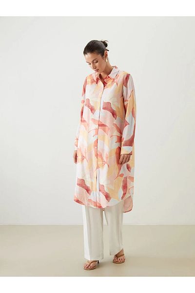 LC Waikiki Lcwaikiki Classic Coral Print Women's Shirt Tunic