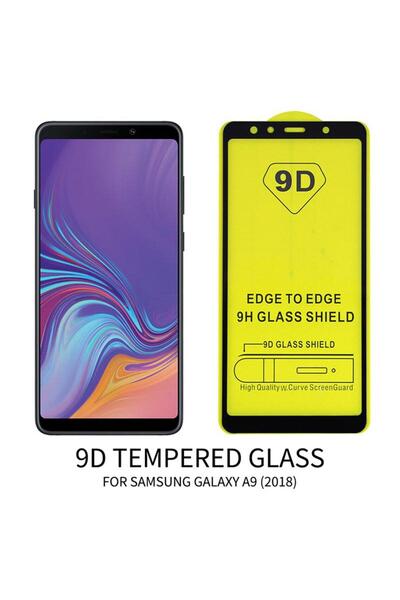OEM Стъклено фолио за Samsung Galaxy A9 2018, MyStyle 9D, изцяло лепило, черно