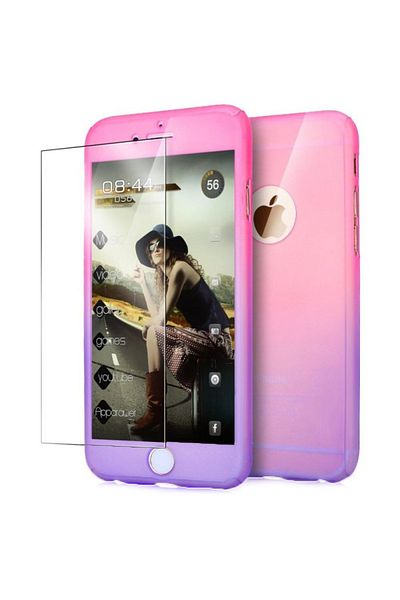 OEM Apple Iphone 6 Plus /6S Plus 360 Protection Ultrathin Semi-Transparent Gradient Purple Phone Case