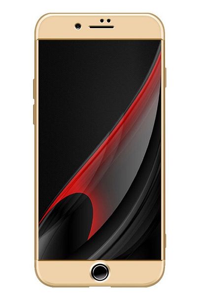 OEM Apple Iphone 7 Plus phone case offers 3in1 Slim protection Lux Design Gold + Glass Film