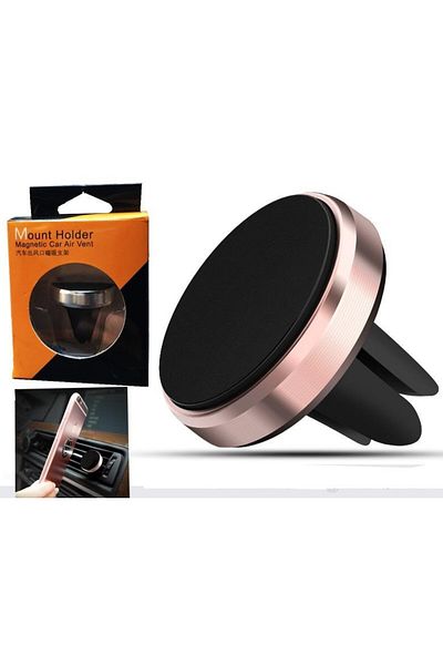 OEM Suport auto magnetic auriu-roz pentru telefoane mobile, montare în grila de ventilație