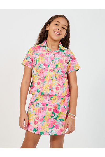 Take Two By Styli All Over Floral Printed Shirt and Skort Co-Ords