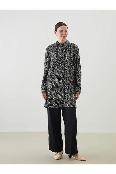 LC Waikiki Lcw Grace Black Print Women's Shirt Tunic