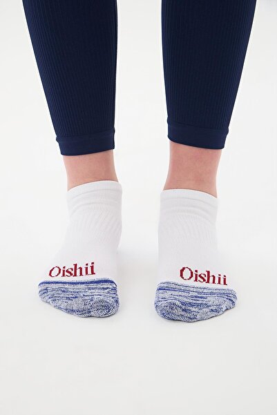 Oishii Booties Heel Toe Blue Towel Socks