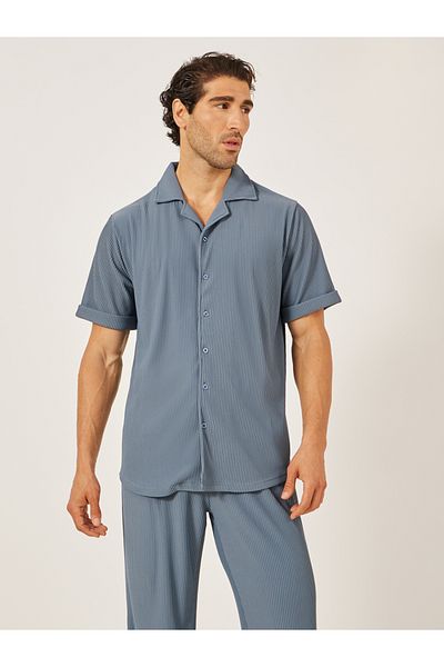 Styli Textured Ribbed Knit Relaxed Fit Shirt and Pants Co-Ords