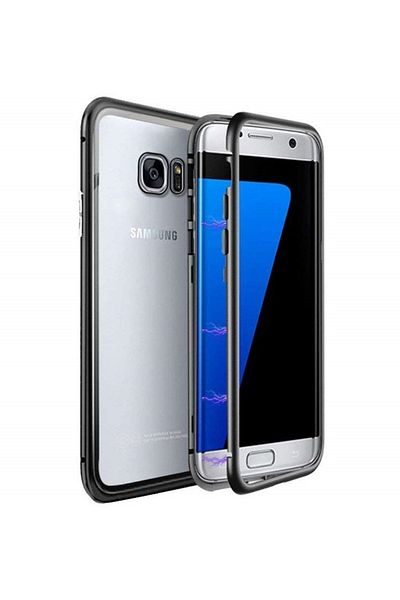 OEM Carcasă magnetică 360° + folie auto-reparatoare pentru Samsung Galaxy S7 Edge, Neagră