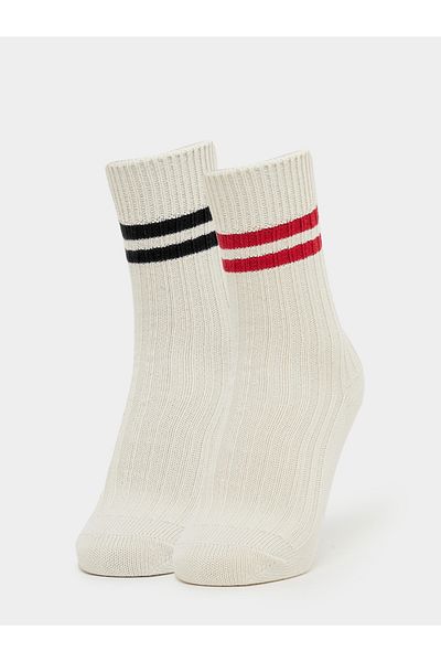 Styli Pack of 2 - Striped Rib Knit Crew Socks