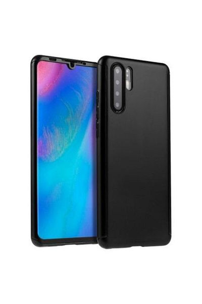 OEM Carcasă neagră Full Body pentru Huawei P30 cu folie de protecție din sticlă inclusă