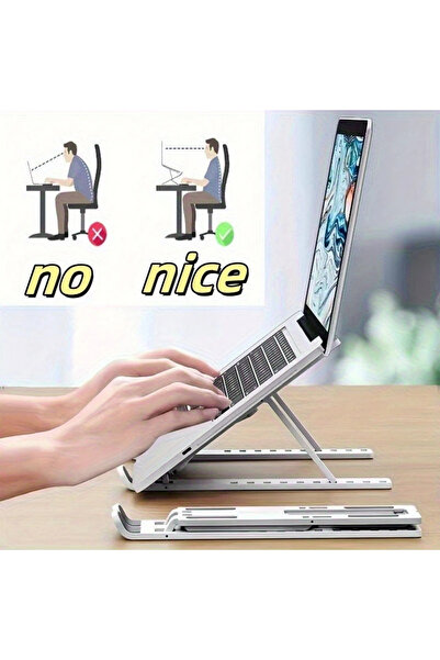 ROHS Πτυσσόμενη βάση φορητού υπολογιστή 7 επιπέδων Λευκή