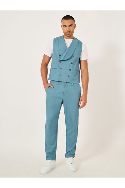 Take Two Solid Double Breasted Blazer Vest and Pants Co-Ords