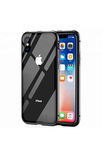 BLACK Carcasă magnetică cu protecție 360° - iPhone X, neagră