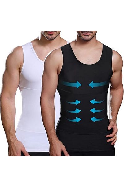 BUNCA Men's Slimming Vest, Gynecomastia Compression Shirts, Tummy Control Undershirt, Slimming Body Shaper