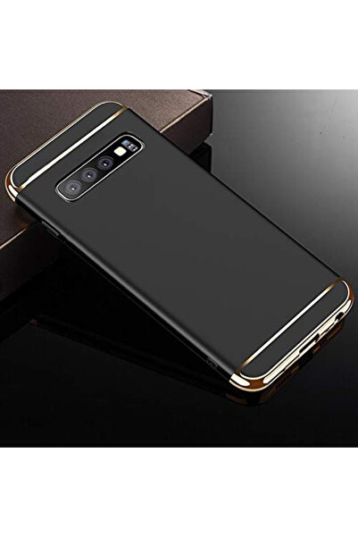 OEM Калъф за Samsung Galaxy S10, Елегантен луксозен 3в1 черен