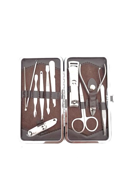 ABS Manicure/pedicure kit set 11 pieces stainless steel