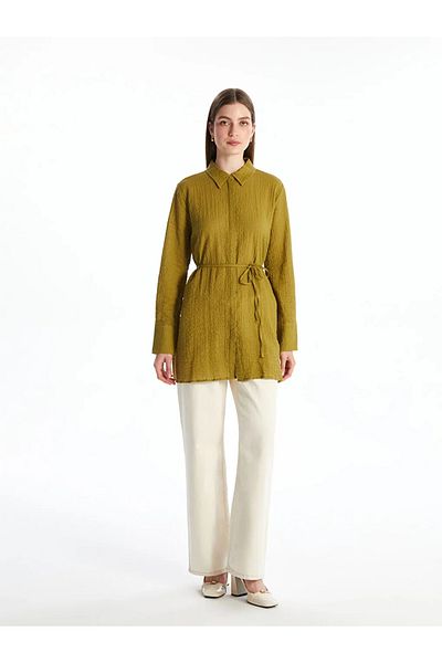 LC Waikiki Tunica de cămașă pentru femei LCWAIKIKI Classic Khaki Textured