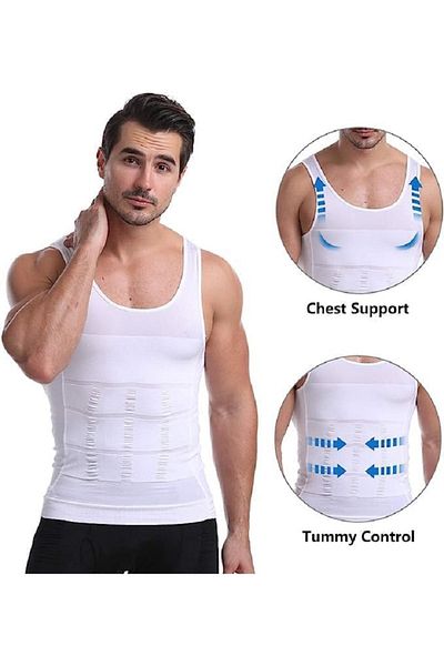 BUNCA Men's Slimming Vest, Gynecomastia Compression Shirts, Tummy Control Undershirt, Slimming Body Shaper