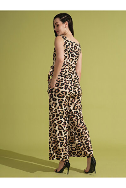 Globus Animal Print Sleeveless Tie-Up Waist Top and Trousers Co-Ords
