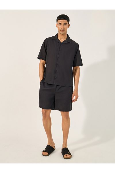 Styli Solid Regular Fit Shirt and Shorts Cord-set