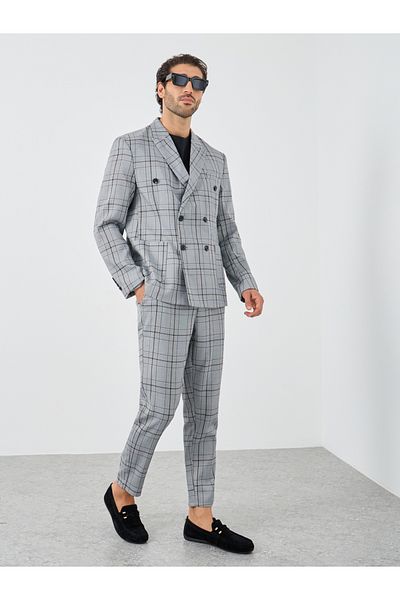 Take Two Checkered Double Breasted Suit with Pants