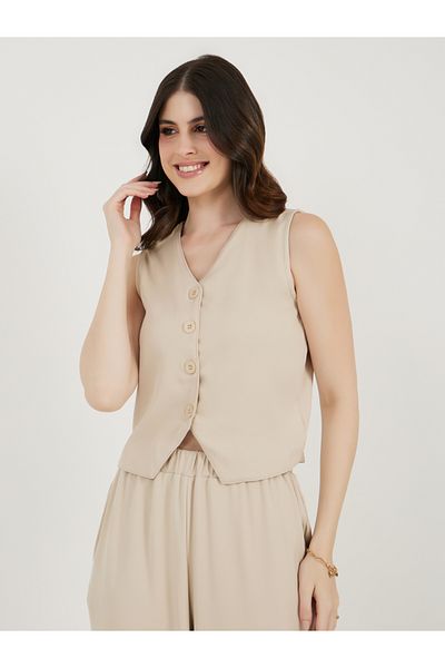 Styli Regular Fit Waistcoat and Wide Leg Pants Co-Ords