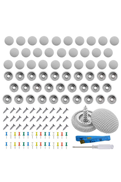 OEM Kit de reparare pentru plafonul mașinii cu 30 de butoane pentru tapițerie - Gri