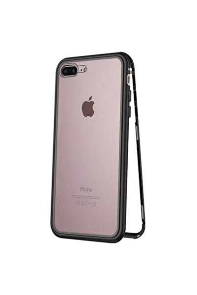 OEM Магнитен 360-градусов калъф за Apple iPhone 8 Plus, черен, с първокласен ...