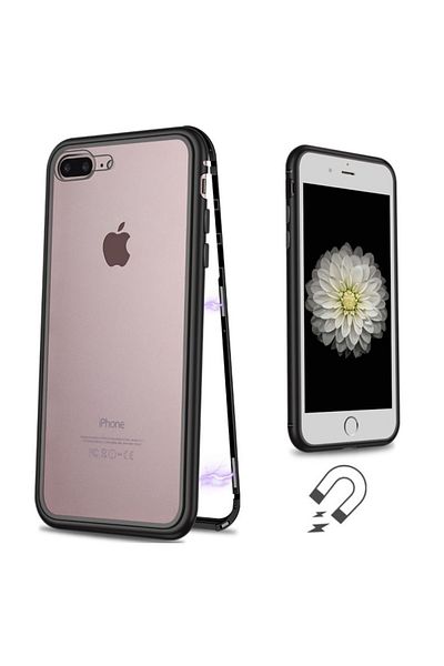 OEM Carcasă magnetică 360° pentru iPhone 8 Plus, neagră