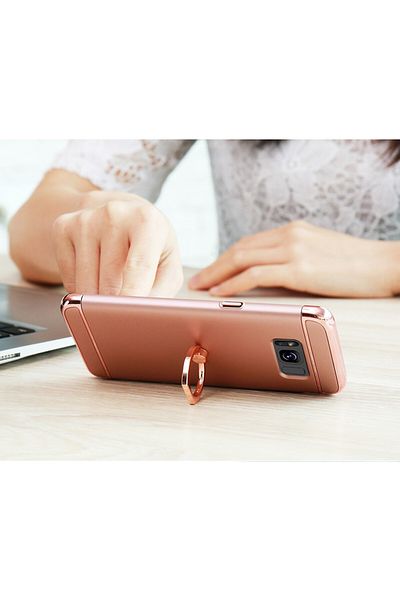 Gold Carcasă Samsung Galaxy S8, Inel Elegance Luxury 3 în 1, Auriu