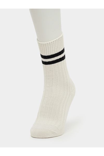 Styli Pack of 2 - Striped Rib Knit Crew Socks