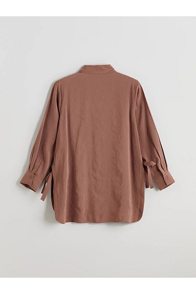 LC Waikiki Lcwaikiki Classic Brown Oversize Modal Blended Women's Shirt Tunic