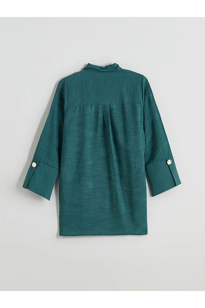 LC Waikiki Lcwaikiki Classic Green Patterned Oversize Women's Shirt Tunic