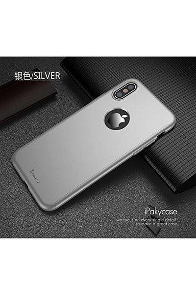 Silver Carcasă Apple iPhone X, FullBody Elegance Luxury iPaky Silver, acoperire completă la 360 de grade cu folie de sticlă