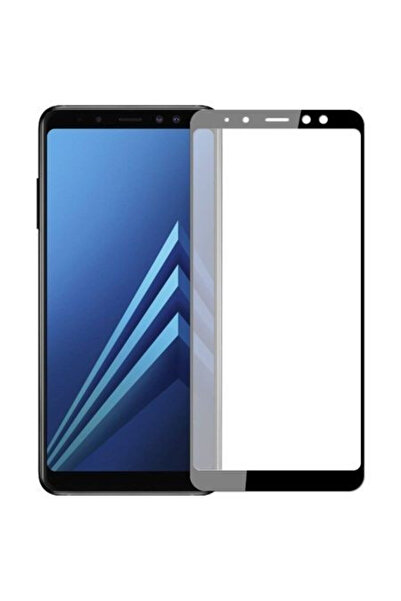 BLACK Стъклено фолио за Samsung Galaxy A8 2018 с цветни кантове, черно