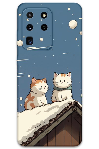 Gramaphone Galaxy S20 Ultra Compatible Cat Pattern Phone Case + Screen Protec...